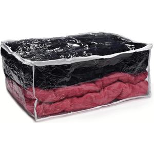 Handy Laundry Comforter Storage Bag Large 90L Clear Zippered Organizer for Blankets, Bedding, Clothes & Pillows, Durable Plastic Storage for Closet, Moving, Under Bed Dust & Moisture Protection