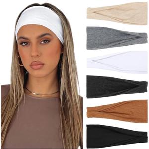 AKTVSHOW Headbands for Women Non-Slip Head Band for Womens Hair Wide Thick Sweat Hair Bands, Trendy Hair Accessories for Women's Yoga, Workout, and Fashion (brown)