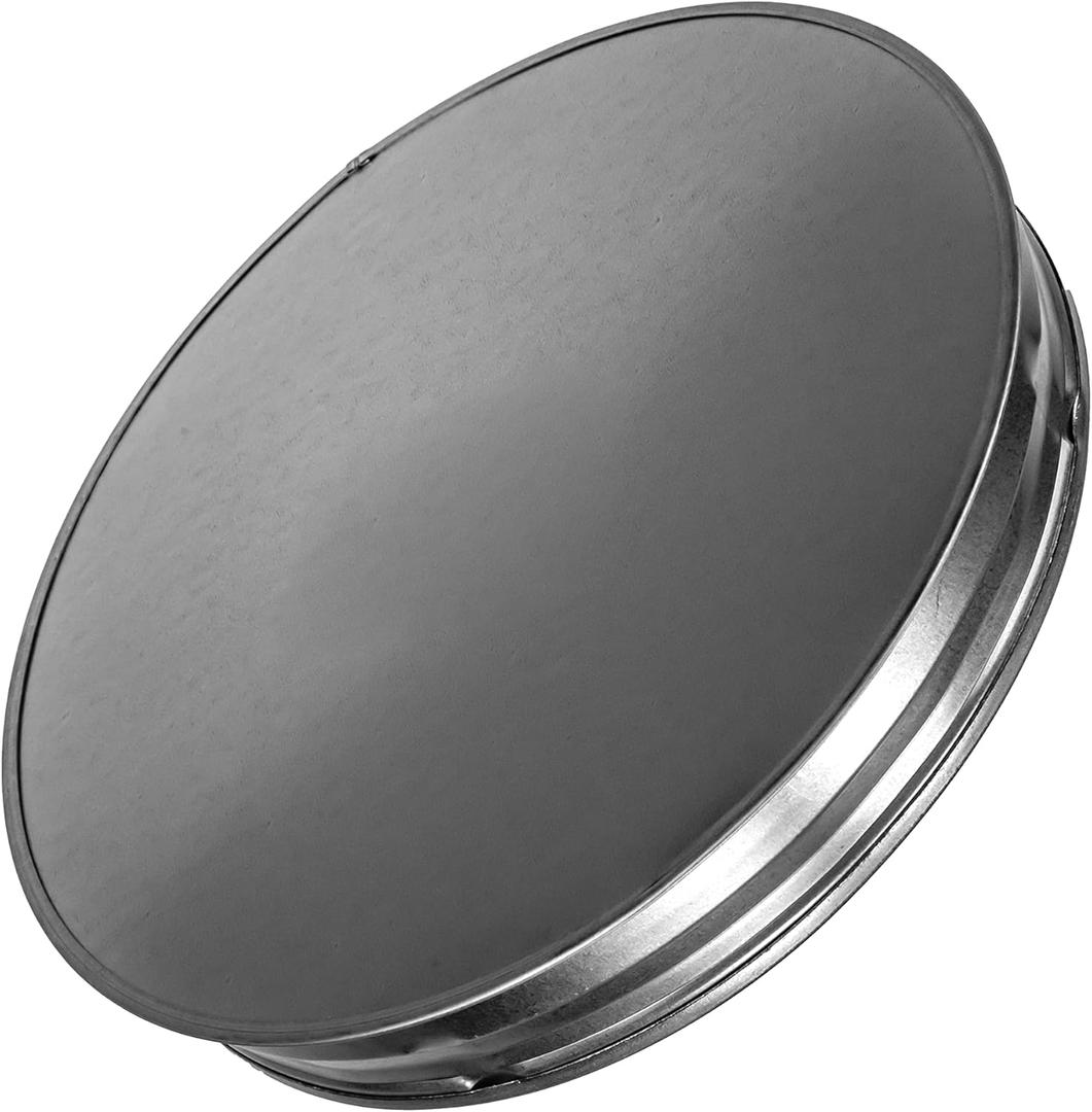 12” Inch Duct End Cap - Galvanized Steel Round Vent Cover for Outdoor and Indoor Use – Pipe Cover – Steel Plug for Dryer Ducts and Pipes – End Cap for HVAC Systems