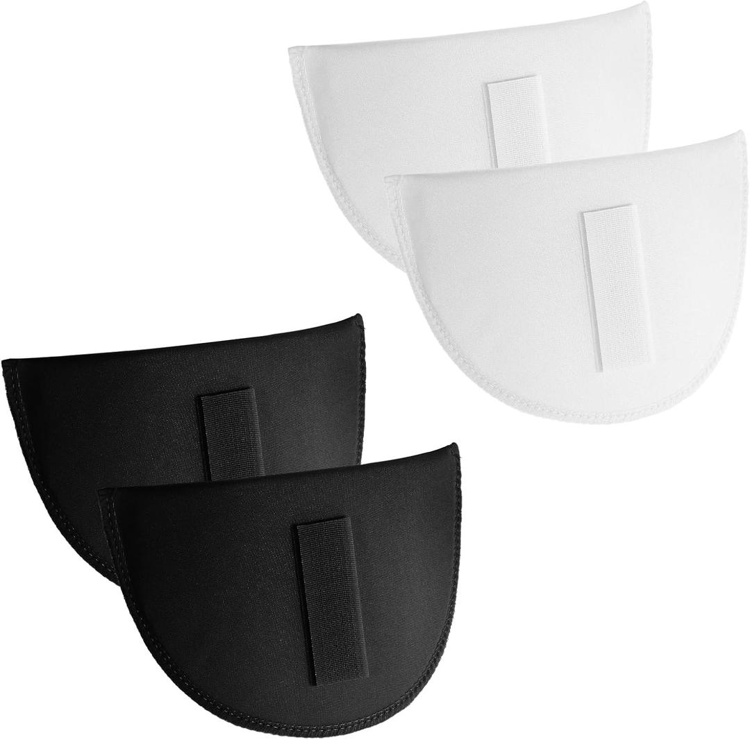 2 Pairs Shoulder Pads for Womens Clothing, 1.5cm Thickness Set-in Shoulder Pads Breathable Sponge Pads Shoulder Enhancer Sewing Supplies for Men Blazer Clothes Sewing Accessories (Black+White)