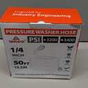 YAMATIC Super Flexible Pressure Washer Hose 50FT for Power Washer Replacement, Kink Resistant Extension With Leak-Free M22 Female & 3/8" Quick Connect Adapters, 1/4" 3200 PSI, Green