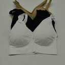 Vermilion Bird Women's 3 Pack Seamless Comfortable Sports Bra with Removable Pads (Large, Black &White &Nude)