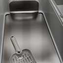 XL Open Top Stainless Steel Litter Box with High Sides, Gray