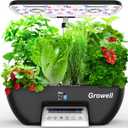 Hydroponics Growing System Kit, 17 Pods Herb Garden with 102 28W Full-Spectrum Grow Lights & 2 Fans, Indoor Garden with Water Pump, 10L Water Tank, Auto Timer, Height Adjustable (Black & White)