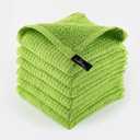 Kitchen Cleaning Dish Wash Cloths Waffle Terry Design Kitchen DishCloths|Washable 12x12 Cotton Dish Rags for Drying Dishes|Counter Top Barista Dust Wipes|Spring Easter Basket Decor| 6 Pc -Apple Green