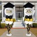 Yalikop 2 Sets 7ft Graduation Balloon Decoration Class of 2026 Graduation Balloon Column Stand DIY Adjustable Tower Pillar with Cap Decoration for Outdoor Indoor Grade Celebration Party Supplies