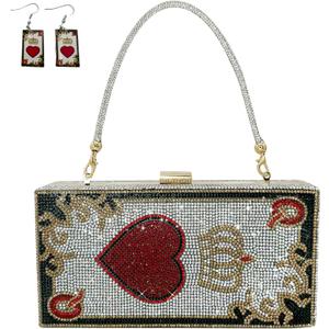 Pearl&she Diamond Women Evening Handbags Purse Minaudiere Clutch Bag,Stack of Cash Dollars Crystal Clutch Purses