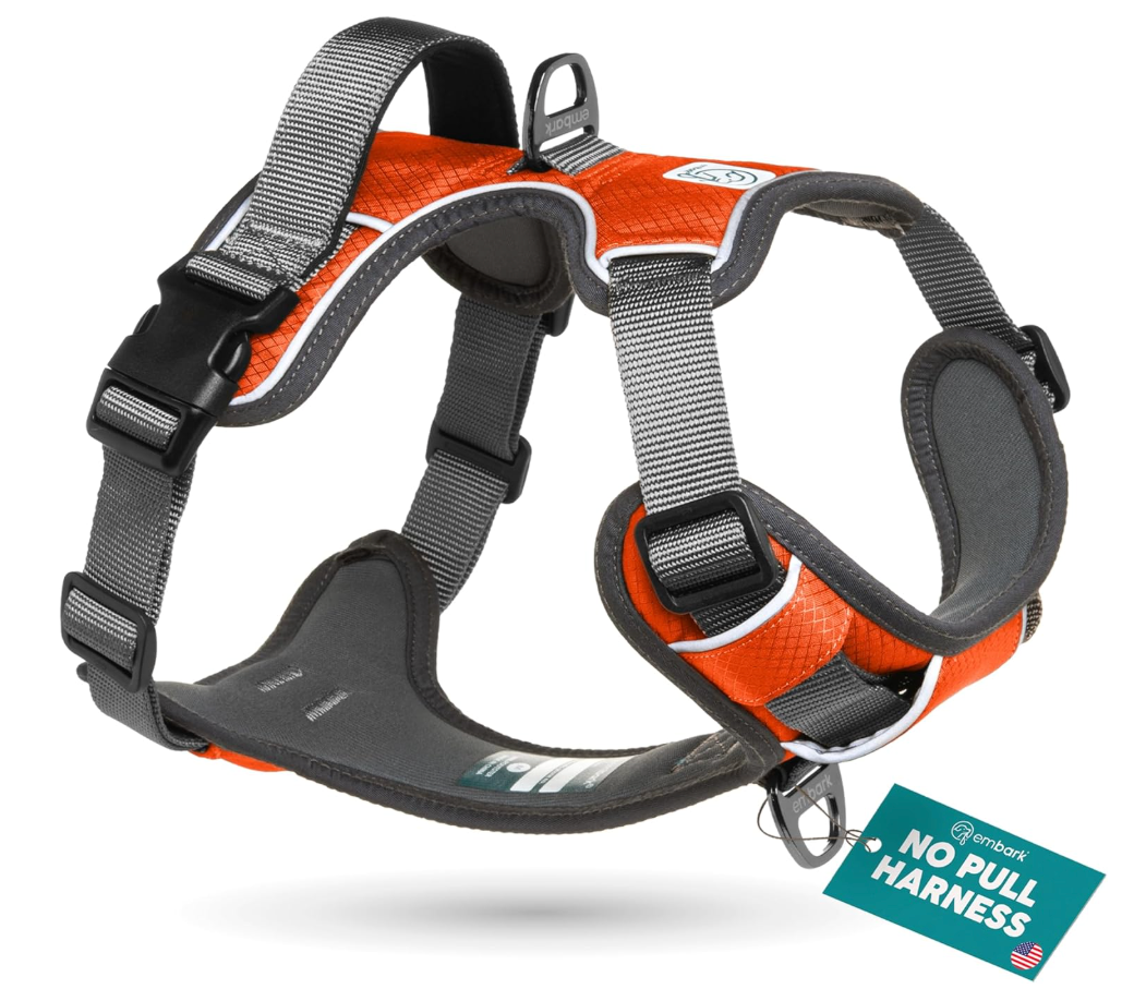 Embark Adventure Small Dog Harness – No-Pull, Reflective Trim, Military-Grade Nylon, Front Clip with Gel-Lined Handle, Small