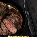 Amorston Steak Knives, Steak Knives Set of 8, Stainless Steel Steak Knife Set, Serrated Knives Dishwasher Safe, Elegant Black