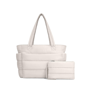 TOPDesign Puffer Tote Bag for Women, Lightweight Puffy Handbag with Compartments, Quilted Shoulder Bag for Work, Travel, Gym