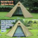 4 Persons 5lb Lightweight Tipi Hot Tents with Stove Jack, 7'3" Standing Room, Teepee Tent for Hunting Family Team Backpacking Camping Hiking, Large