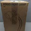 Food Heat Lamp: [Rapid-Heating Bulbs Included] [Steady Heating] Commercial Food Warmer Lamp, Electric Heat Lamp for Food Catering Food Warming Lamp for Buffet Parties (Painted Silver, 32" (2-Head))