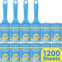 Swihauk 1200 Sheets Extra Sticky Lint Rollers for Pet Hair, Easy Spiral Tear Lint Roller for Clothes with Ergonomic Handle, Multipurpose Lint Remover for Furniture, Carpet, Car Seat