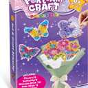 Britik Arts and Crafts for Kids Ages 8-12: Poke in Fun Art Kits for Girls, Poke Art Flower Bouquet Craft Kit, Fabric Arts for Kids DIY Flower Bouquet Kit Birthday Gift for Girls 8 9 10 11 12, Green