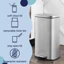 happimess HPM1011A Curtis 8-Gallon Step-Open Trash Can with Soft-Close Lid, Modern, Minimalistic, Fingerprint Proof for Home, Kitchen, Laundry Room, Office, Bedroom, Bathroom, Chrome