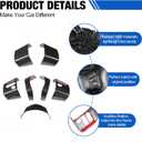 Fit for Toyot@ FJ Cruiser 2007-2021 Center Console Button Cover, ABS Car Center Console Panel Protection Frame Molding Sticker Trim, 7PCS (Carbon Fiber Pattern)