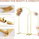 Toolterritary Metal Arch Backdrop Stand Set of 2, 7.2FT+ 6FT Balloon Arch Stand, Gold Wedding Arch Frame with Stable Base, Arch Backdrop for Party Birthday Baby Shower Graduation Decor