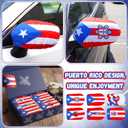 Tallew 12 Pcs Puerto Rico Flag Side View Mirror Covers Auto Rearview Protection Cover Exterior Rear View Accessories Car Mirror Accessories with Drawstrings for Car Vehicle, 15.7 x 11.8 inches