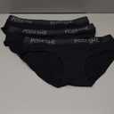POSESHE Women's Micro-Modal Brief Underwear, Bikini Panties For Women Pack (All Black 3 Pack, L)