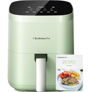 Air Fryer, Beelicious 8-in-1 Smart Compact 4QT Air Fryers, Shake Reminder,450F Digital Airfryer with Flavor-Lock Tech,Tempered Glass Display, Dishwasher-Safe & Nonstick, Fit for 1-3 People, Avo Green