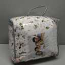 Nanko Pink Floral Comforter Set Full Size, 3pc White Farmhouse Flowers Leaves Botanical Pattern Microfiber Comforter Set, All Season Soft & Lightweight Reversible Comforter for Women Girl 80"x90"