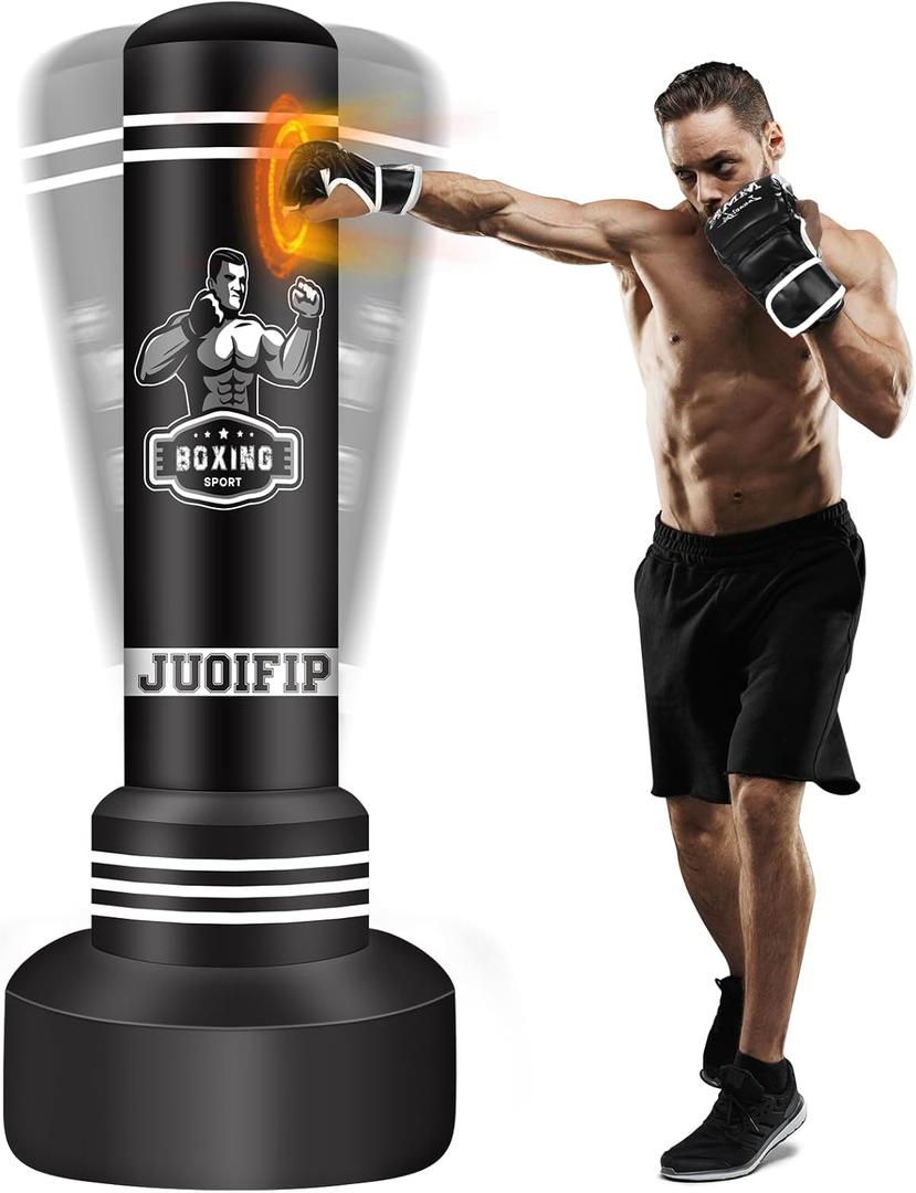 Standing Punching Bag for Adults, 70" Heavy Bag Boxing Bag Inflatable Kickboxing Bag for Men Women Teens, Kicking Bag Boxing Equipment for Training MMA Muaythai Fitness Karate