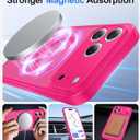 Faiono Magnetic for iPhone 17 Pro Case [Full Camera Protection][Military-Grade Protection][Compatible with MagSafe] Shockproof Protective Slim Phone Case for iPhone 17 Pro, Hot Pink
