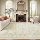 Soalmost 7x10 Area Rug for Living Room Washable Rugs Non-Slip Beige/Brown