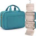 BAGSMART Toiletry Bag Travel Bag with hanging hook, Water-resistant Makeup Cosmetic Bag Travel Organizer for Accessories, Shampoo, Full Sized Container, Toiletries, Teal (Medium)