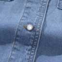 Sidefeel Women's Denim Shirts Button Down Jean Shacket Spring Outfit 2025 Long Sleeve Chambray Blouse Top (Medium, Light Blue)