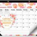 4 x Ymumuda Desk Calendar 2026-2027 Wall Calendar 2 in 1, Monthly Desk Calendar 2026 from JAN.2026 to JUN.2027, 18-Month, Large 12"17", Waterproof Cover, Hanging Rope, Home/office/School Planners (F-Pink Floral)