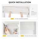 No Drill Cordless Bamboo Roman Shades, Light Filtering Woven Natural Bamboo Window Covering, Easy Install Roman Style Shade, for Window Size 33" W  64" H - Off White