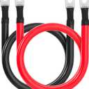 2/0 AWG Battery Cable 2/0AWG Gauge Battery Inverter Cables for Automotive Solar Marine Boat RV Car Motorcycle (2/0 AWG, 3FT, 3/8")