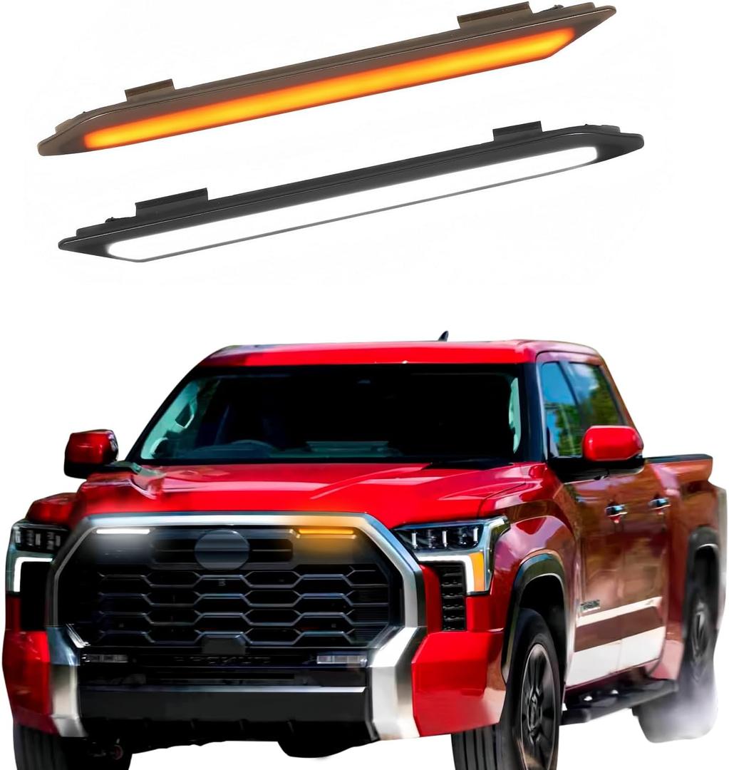 Led Gril Grille Lights for 2022 2023 2024 2025 Toyota Tundra trd-off Road Sport Grills led Bar Turn Signal Lights For Tundra trd accessories (Sport-Tundra-DRL)