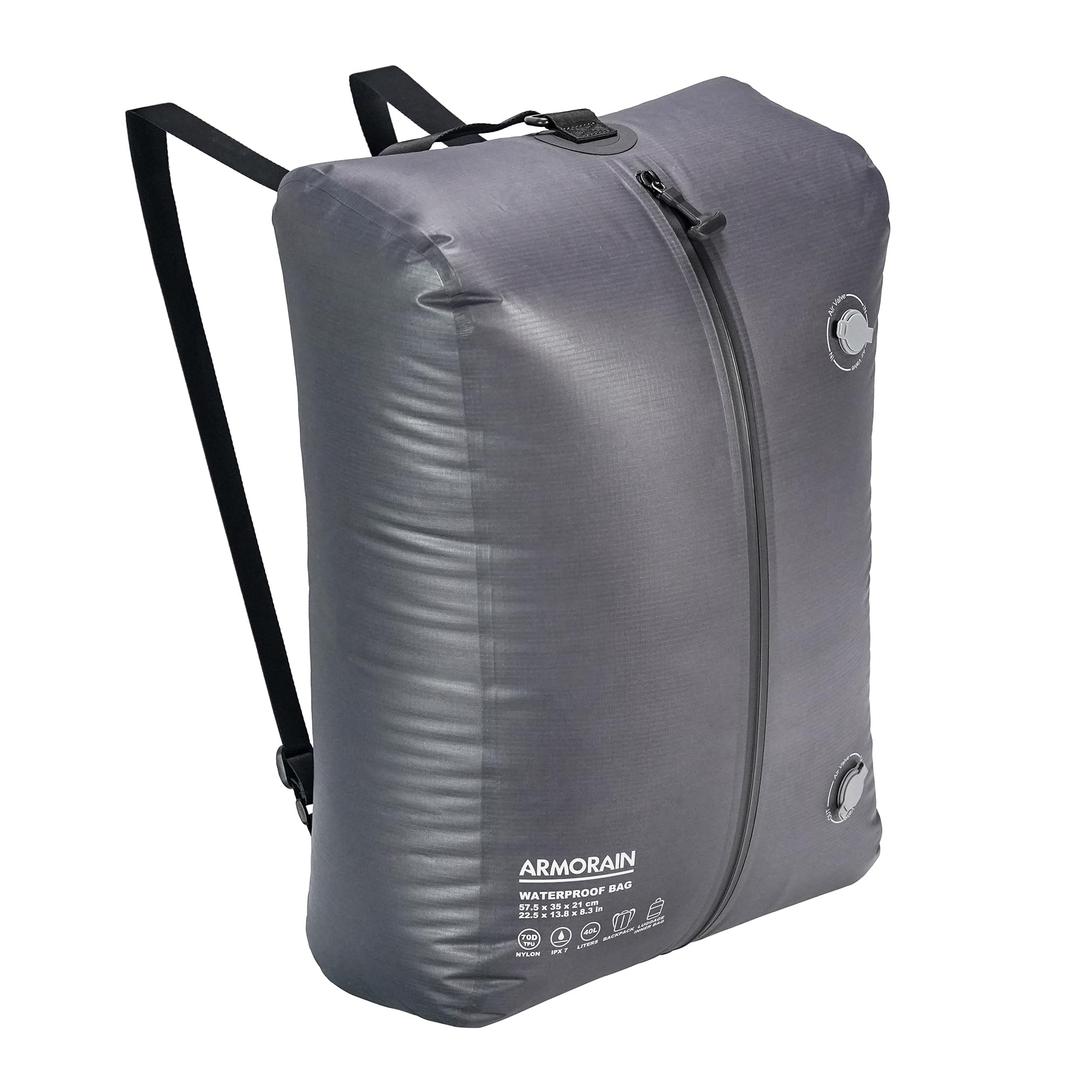 Armorain Travel Vacuum Bags backpack IPX8 Waterproof Reusable Compression Bags for Travel, Backpack & Suitcases,Home Storage, Seal Packing Cubes for Clothing (20L)