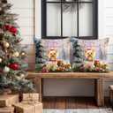 2 x HOMETITUTE Set of 2 Christmas Dog Throw Pillow Covers 18x18 Inch Soft Decorative Yorkie Cushion Covers Holiday Winter Christmas Pillow Cases Rustic Farmhouse Decor for Sofa Couch Bed Living Room