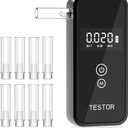 Portable Breathalyzer, Handheld Digital Alcohol Breathalyzer Tester, 2026 Advanced High-Accuracy Personal Breathalyzers for Alcohol for Home & Travel Use/8 Mouthpieces