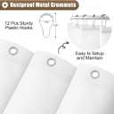 OLANLY Luxury Beige and White Ombre Shower Curtain Sets with 12 Hooks, Waterproof and Washable Decorative Shower Curtains for Bathroom, 72x72 Inches
