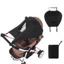 Universal Stroller Sun Shade UV Protection Baby Stroller Sun Cover Waterproof Stroller Cover with Viewing Window for Outdoor(Only Sun Cover) (Black)