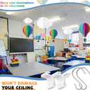 Moxweyeni 15 Pack Drop Ceiling Hooks for Hanging Ornament Christmas Classroom Supplies Hanging Ceiling Tile Metal Hangers for School Classroom Office (S Hook)