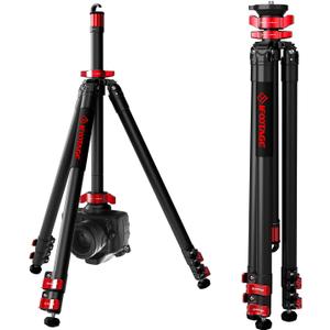 IFOOTAGE Camera Tripod TA6S, 65" Aluminum Video Tripod, Professional Tripod for Camera 3 Sections with Centre Pole, Compatible with Canon, Nikon, Sony DSLR Camcorder, Payload 13.2lb