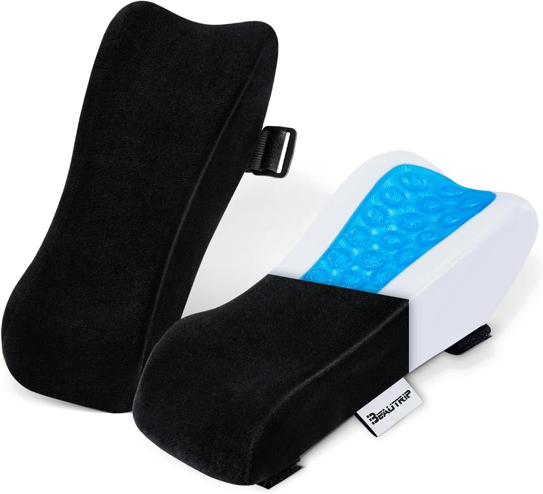 BEAUTRIP Ergonomic Armrest Pads- Office Chair Arm Rest Cover Pillow - Elbow Support Cushion for Computer, Gaming and Desk Chairs, Black (Set of 2)