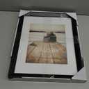 Malden International Designs 8x10 11x14 Black Wedge Matted Picture Frame, White