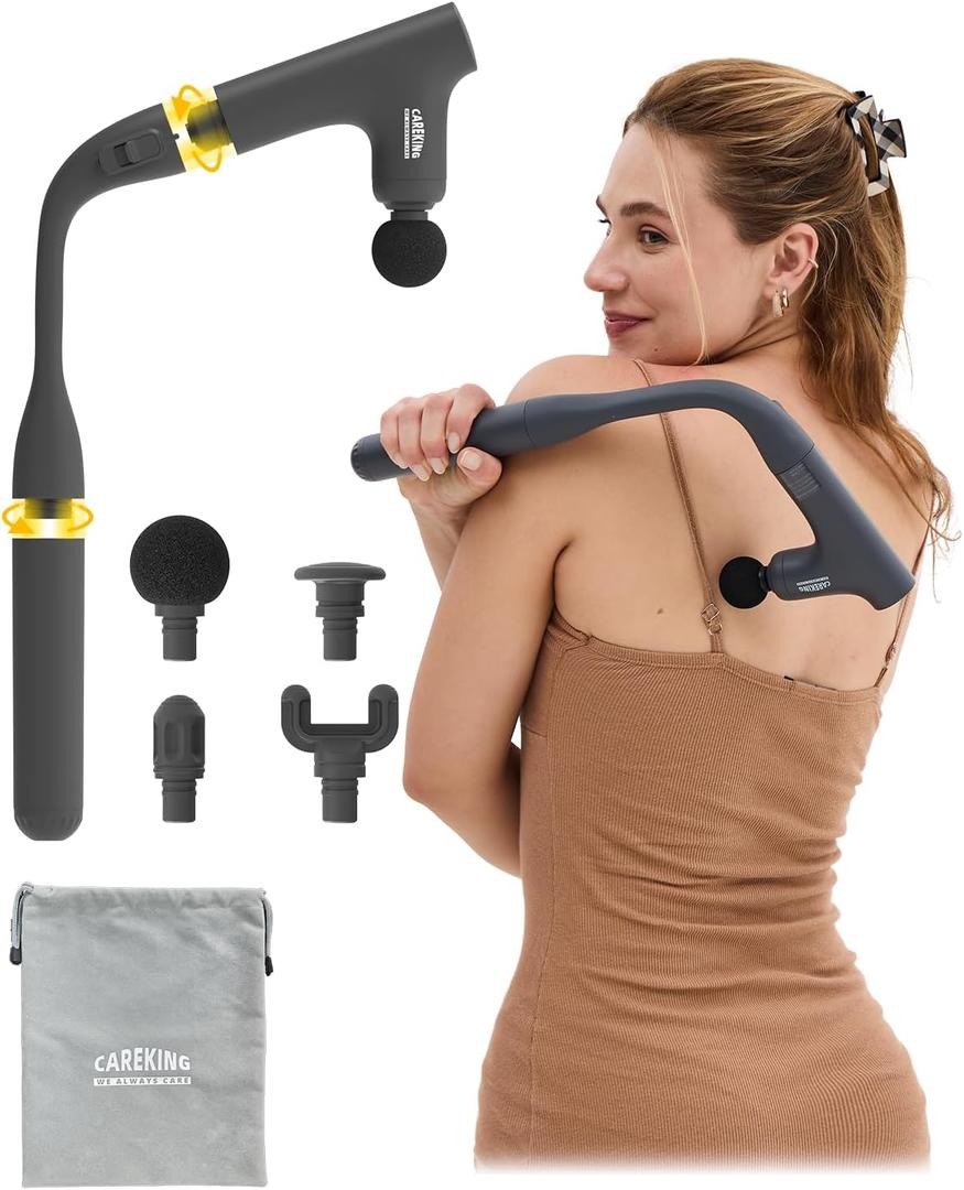 Convertible 3-in-1 Massage Gun Deep Tissue with Extended Handle, Back Pain Relief Percussion Muscle Massager for Neck Shoulder Men WomenFSA-HSA Eligible