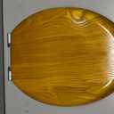 Angel Shield Wood Veneer Natural Toilet Seat with Quiet Close, Easy Clean, Quick-Release Hinges (Elongated, Oak)