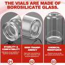 200 Pack 2ml Glass Vials Clear Glass Empty Vials for Injection with Plastic-aluminum Flip Caps and Rubber Injection Stoppers Flat Bottom Lab Vial (Red Lid)
