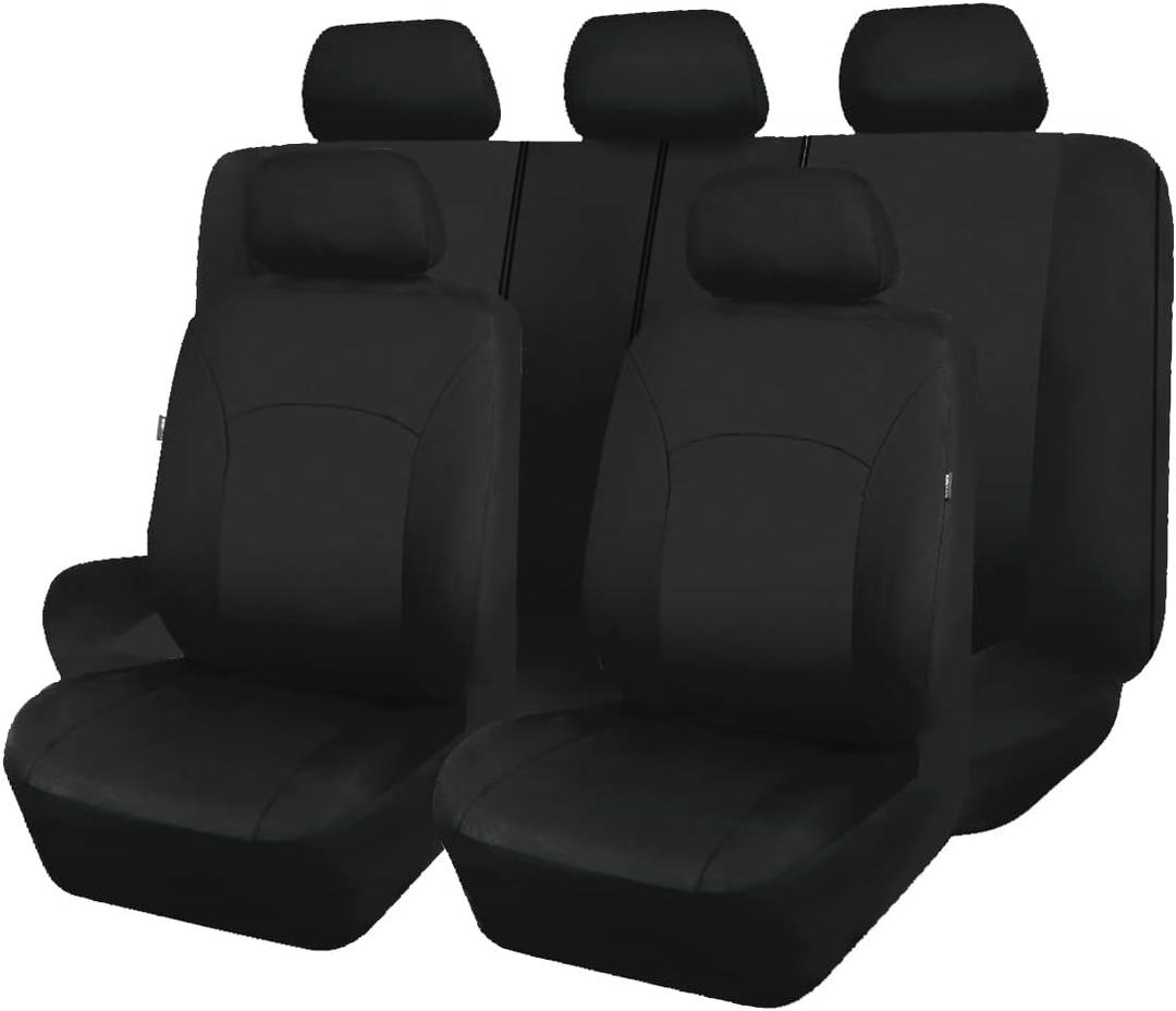 Flying Banner Car Seat Covers Front Seats Rear Bench Polyester car seat Protectors Easy installations Rear Bench Split Classic Man Lady Truck Soid Black