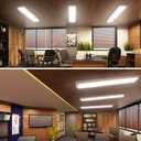 FaithSail 4FT LED Light Fixture, 48 Ceiling LED Wraparound with 3000K/4000K/5000K CCT Selectable, 4 Foot LED Kitchen Light with Wooden Frame, 50W 5500LM Flush Mount for Kitchen, Bedroom, Laundry