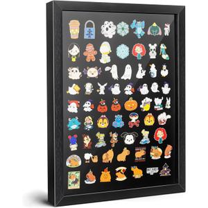 tutata 12x16 Pin Display Case, Enamel Pin Display Frame, Pin Collection Display, Shadow Box for Wall Display, Black