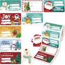 2 x CAKKVDE 500 PCS Christmas Gift Tags Christmas Santa Claus Stickers Self Adhesive Cartoon Christmas Tag Christmas Festival Holiday DecorNew